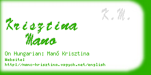 krisztina mano business card