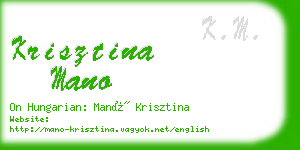 krisztina mano business card